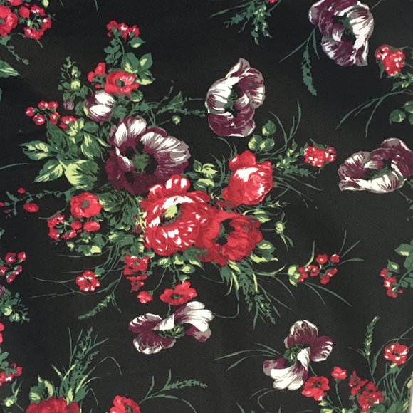 Ricki's Floral Ankle Pants - Black and Red - Picture 2 of 9